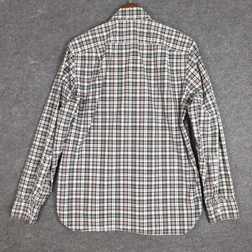 J.Crew Mens Medium Plaid Button Down Shirt Black White Gray Long Sleeve Cotton - Picture 7 of 11